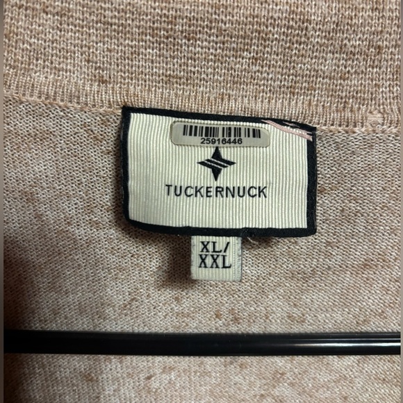 Tuckernuck Sweater Women’s Size XL / XXL Camel Brown Linen Preppy Minimalist - Picture 3 of 9